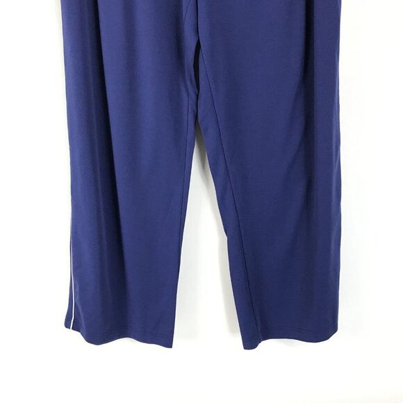 Lands’ End Wide Leg Sweatpants Women's Plus Size 1X Blue Stretch Knit Pockets - Picture 2 of 12
